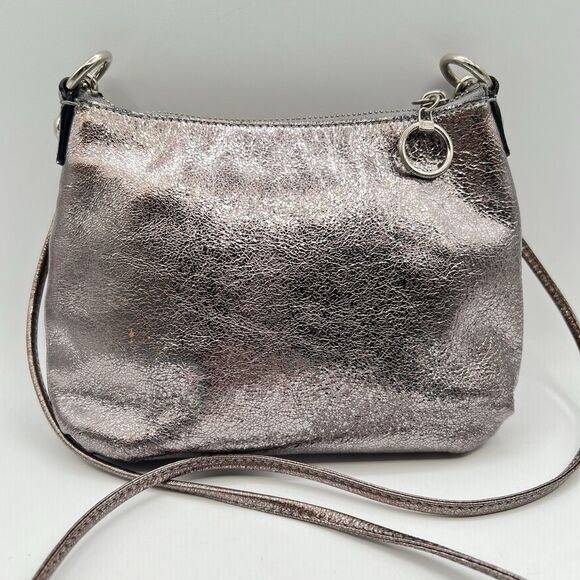 Coach POPPY Crossbody Bag Metallic Gold Silver Leather Vtg 2009 Limited Edition - Picture 11 of 16